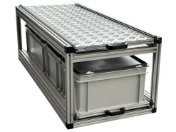 Doppel-Heckauszug 120×40 cm – 3 geschlossene Boxen und Riffelblec