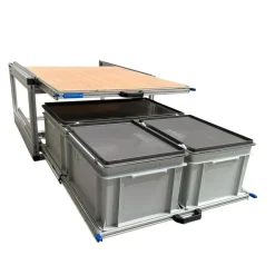 Doppel-Heckauszug 80×60cm Multiplexplatte 3 geschlossene Boxen