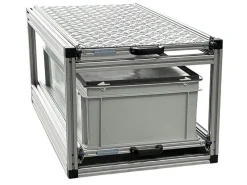 Doppel-Heckauszug mit 2 geschlossene Boxen und Alu platte-90x40cm