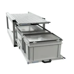 Doppel-Heckauszug mit 2 geschlossene Boxen und Alu platte-90x40cm