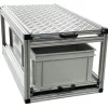 Doppel-Heckauszug mit 2 offene Boxen und Alu platte - 90 × 40 cm