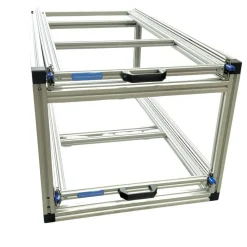 Doppel-Heckauszug mit 2 offene Boxen und Alu platte - 90 × 40 cm