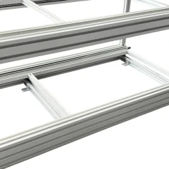 Doppel-Schiebeframe 120x40 cm mit offenen Boxen und Holz