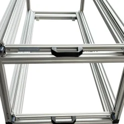 Doppel-Schiebeframe 120x40 cm mit offenen Boxen und Holz