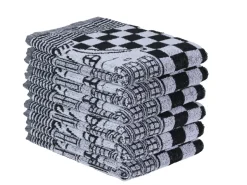 DoubleDry Haus 50 x 50 cm 6-er Set Küchentüchern - Schwarz