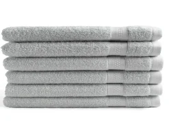 DoubleDry Hotel 16 x 21 cm 6-er Set Waschlappen - Hell Grau