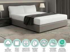 DoubleDry Jersey 140 x 200 cm Spannbettlaken - White