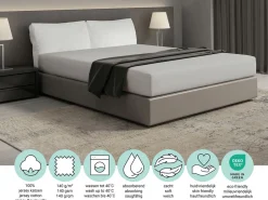 DoubleDry Jersey 180 x 200 cm Spannbettlaken - Light grey