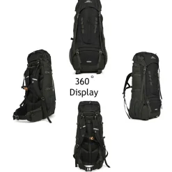Dutch Mountains 65-75 Liter backpack mit Regenschutz - Black