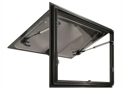 DWS Camping 800 x 400 mm Klappfenster mit Kombirollo - Black