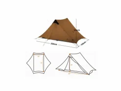 3F UL GEAR Lanshan Zelt – 3 Jahreszeiten – Braun