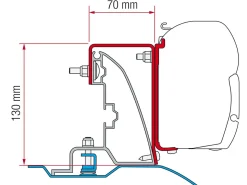 Fiamma F45 Adapter Ducato H2 Roof Rail >2006