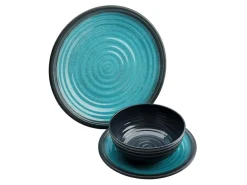 Flamefield Granite Aqua Geschirrset - 12-teilig