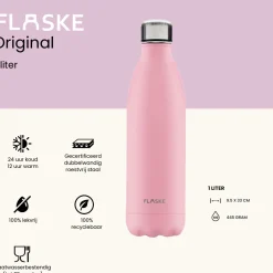 FLASKE 1 liter Trinkflasche aus Edelstahl - Flower