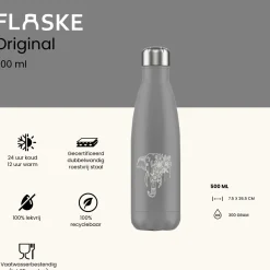 FLASKE 500 ml Trinkflasche aus Edelstahl - Elephant