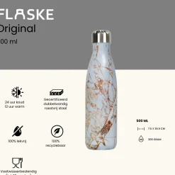 FLASKE 500 ml Trinkflasche aus Edelstahl - Marble Shine