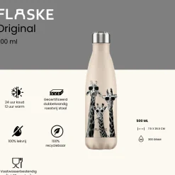FLASKE 500 ml Trinkflasche aus Edelstahl - Giraffe