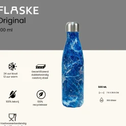 FLASKE 500 ml Trinkflasche aus Edelstahl - Marble Skye