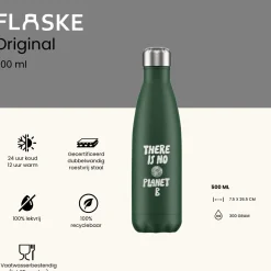 FLASKE 500 ml Trinkflasche aus Edelstahl - No Planet B