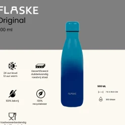 FLASKE 500 ml Trinkflasche aus Edelstahl - Gradient Skye
