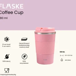 FLASKE 380 ml Kaffeebecher aus Edelstahl - Flower