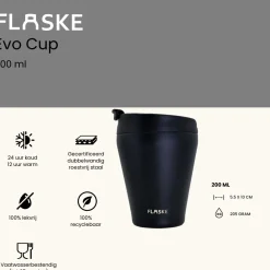 FLASKE 200 ml Kaffeebecher aus Edelstahl - Night