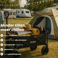 FlinQ 130 kg Bollerwagen mit Dach - 130 kg
