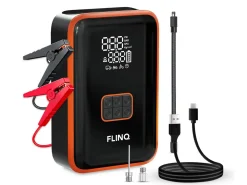 FlinQ 2-in-1-Starthilfe & Luftkompressor – Schwarz/Orange