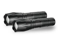 FlinQ Set von 2 Militär-Taschenlampe mit Batterien