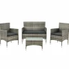 Fort Myers Polyrattan graues Lounge-set