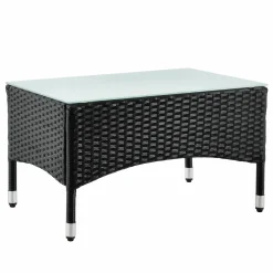 Fort Myers Polyrattan schwarzes Lounge-set