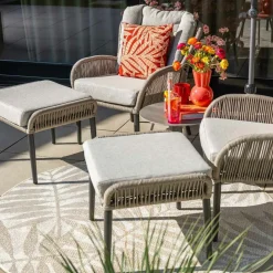 Garden Impressions Bentong Fußhocker und Loungesessel in Taupe