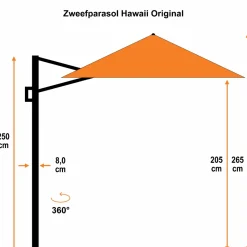 Garden Impressions Hawaii Ø350 cm Sonnenschirm - Black