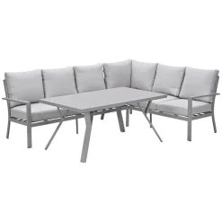 Garden Impressions Senja 3-teiliges Lounge-Essset rechts – Sand