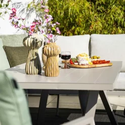 Garden Impressions Senja 3-teiliges Lounge-Essset rechts – Sand