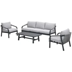 Garden Impressions Tarera dunkelgraues 4-teiliges Lounge-Set
