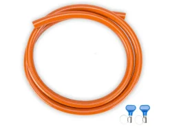 Gimeg 2 Meter HD PVC Gasschlauch mit 2 Schlauchschellen
