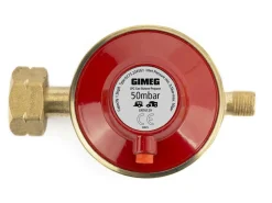 Gimeg Kombi x 1/4"li 50 mbar Gasdruckregler mit Abblasschutz