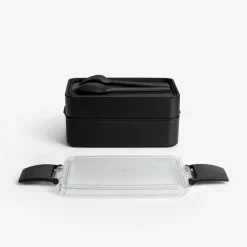 HEM 2 Etagen Lunchbox mit Besteck - Black