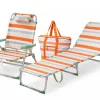 HEM 3er-Strandset mit Stranstuhl, Liege und Kühltasche - Orange