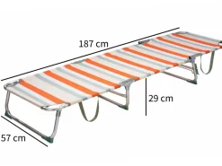 HEM 3er-Strandset mit Stranstuhl, Liege und Kühltasche - Orange