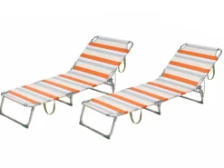 HEM set von 2 aluminium verstellbare klappliege - Orange