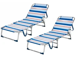 HEM set von 2 aluminium verstellbare klappliege - Blue