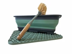 Hem spülset bambusbürste mit abtropfmatte - Green