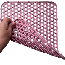Hem spülset bambusbürste mit abtropfmatte - Pink