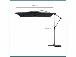 Hesperide HIXA Sonnenschirm mit Ständer - Black