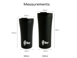 Hikr Edelstahl 380 ml Kaffeebecher To Go - Black