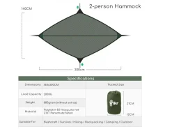 Hikr 2-Personen-Hängematte – Grün