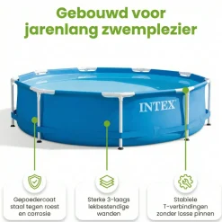 Intex metal frame 305x76cm pool wasserprint