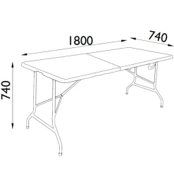 IVOL 180 x 74 cm Klappbarer Campingtisch